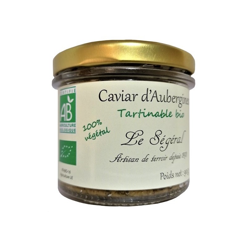 Tartinable au Caviar d'Aubergines Bio 90g artisanal