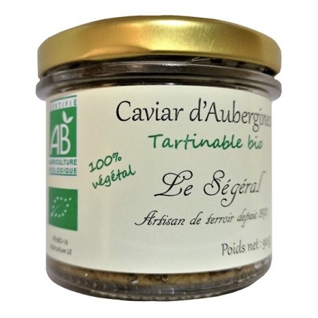 Tartinable au Caviar d'Aubergines Bio 90g artisanal