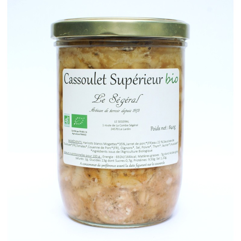 Cassoulet Supérieur Bio 840g artisanal