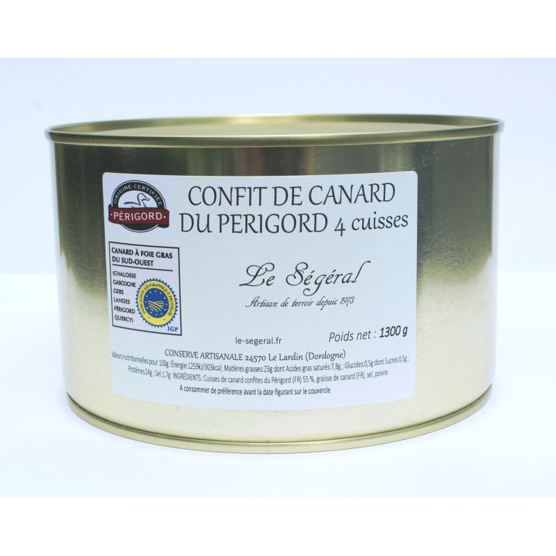 Confit de Canard du Périgord 4 Cuisses artisanal