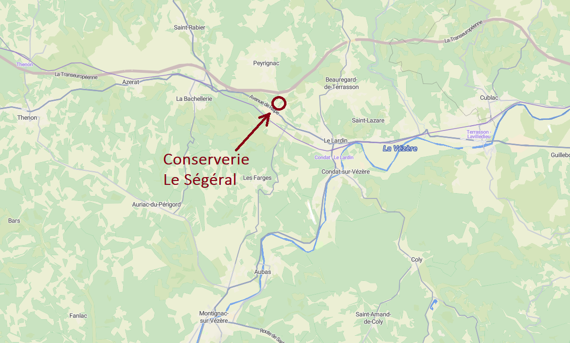 Situation conserverie sur la carte